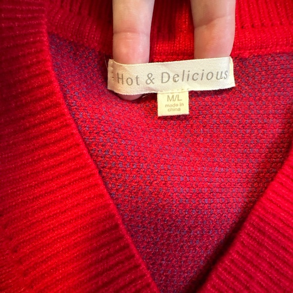 Hot & Delicious Rainbow Stripe Sweater Dress Medium Oversized Knit Pride Boho - Picture 4 of 6